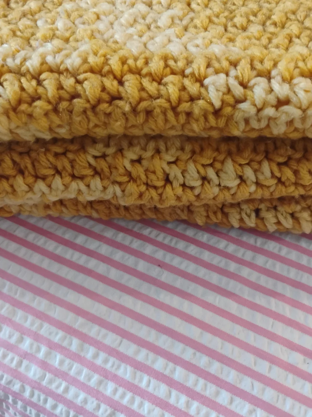 Handmade Mustard Crochet Blanket - Super Warm&Cozy💛